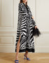Trendy Designer Party Wear Beautiful Maxi Dress Black And White Korean Bsy Dress Front View
