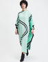 Light Mint Green & Black French Moss Kaftan