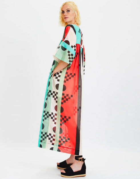 Multi Poly Rayon Cotton Kaftan Closure View