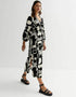 Black Heavy Designer Digital Printed Maxi Dress Closure View