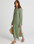 Mint Heavy Designer Heavy Fency Maxi Dress Closure View