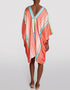 Multi Soft Satin Silk Kaftan Closure View