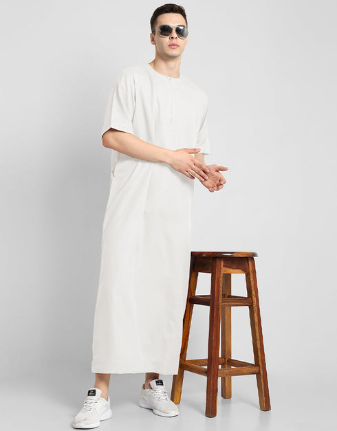 White Thobes Cotton Blend Plain Solid Work