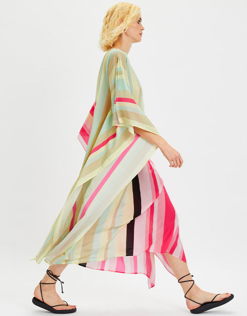 Multi Silk Crepe Kaftan
