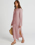 Baby Pink Heavy Designer Heavy Fency Maxi Dress Closure View