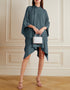Designer Party Wear Readymade One Piece Saphire Korean Nida Pant Suit Close-up View