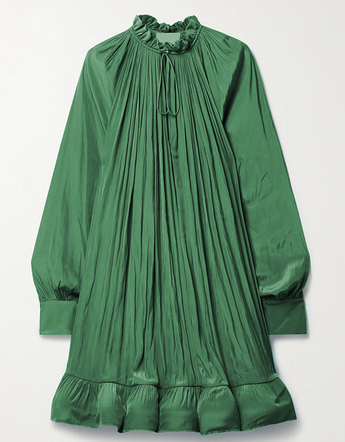 Green Roman Crush Gown Close-up View