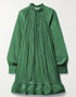 Green Roman Crush Gown Close-up View