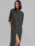 Designer Party Wear Maxi Dress Black Heavy Organza Silk Maxi Dress Close-up View