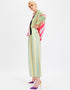 Designer Readymade Co-Ord Sets With Collar Cuff Shirt Style Light Grey Soft Silk Crepe Pant Suit Close-up View