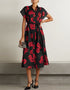 Black Latest Printed Maxi Dress Closure View