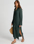 Green Heavy Designer Heavy Fency Maxi Dress Closure View