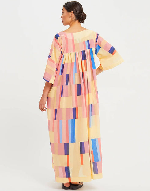 Multi Poly Rayon Cotton Kaftan Closure View