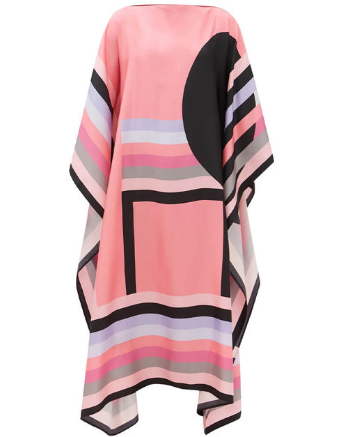 Pink Silk Crepe Kaftan Buy multi color kaftan
