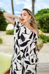 White And Black Heavy Designer Digital Printed Maxi Dress Closure View