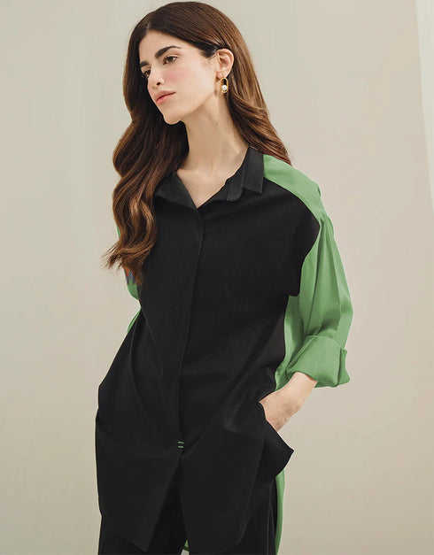 Pista Korean Bsy Pant Shirt Close-up View