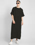 Black Thobes Cotton Blend Plain Solid Work