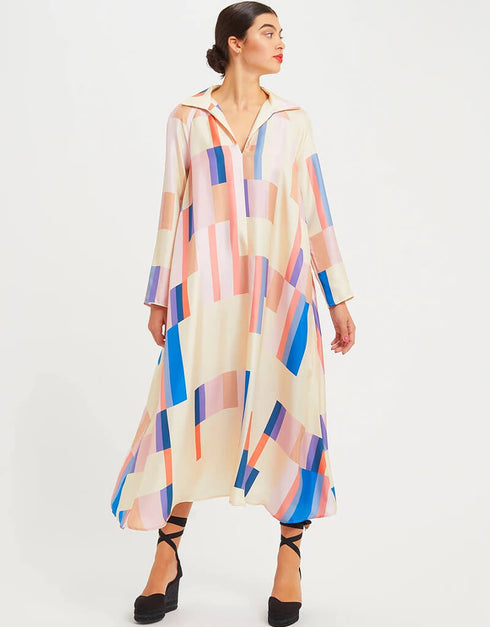 Beige French Crepe Kaftan Closure View