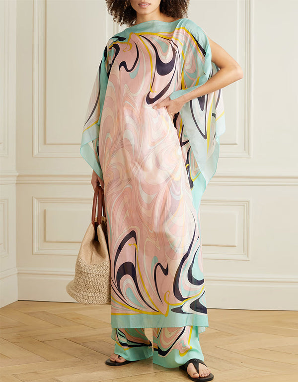 Trendy Designer Party Wear Kaftan Style Coord Sets Sweet Pink Soft Cotton Suit Front View