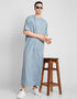 Blue Thobes Cotton Blend Plain Solid Work