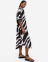 Trendy Designer Party Wear Beautiful Oversized Shirt Dress Black And White Korean Bsy Dress Close-up View