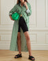 Designer Party Wear Maxi Dress Green Rayon Blend Maxi Dress Close-up View
