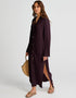 Wine Heavy Designer Heavy Fency Maxi Dress Closure View