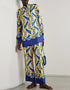 Designer Readymade Co-Ord Sets With Belt And Pockets Pale Silver Soft Satin Silk Pant Suit Front View