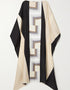 Black And Cream Latest Soft Silk Crepe Kaftan Closure View
