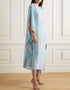 Sky Blue Soft Satin Silk Kaftan Back View