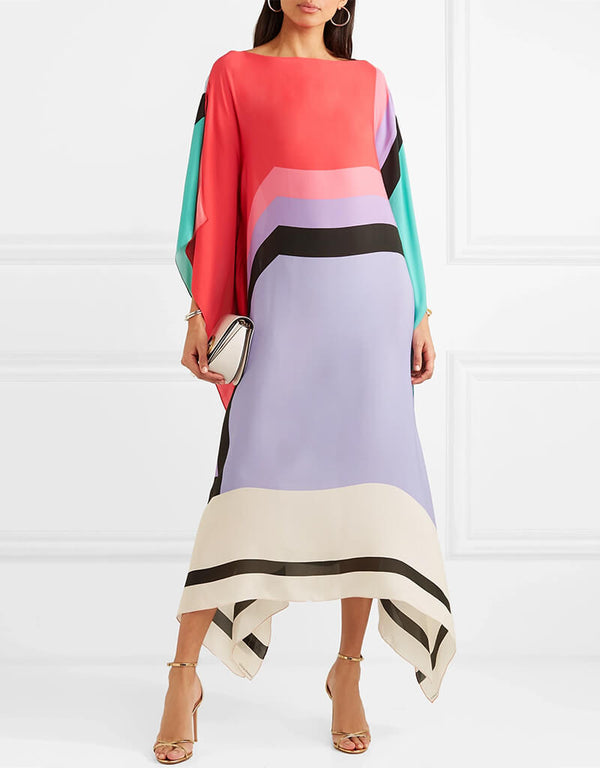 Multi Latest Soft Silk Crepe Kaftan