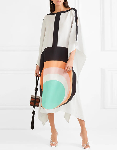 White Soft Silk Crepe Kaftan