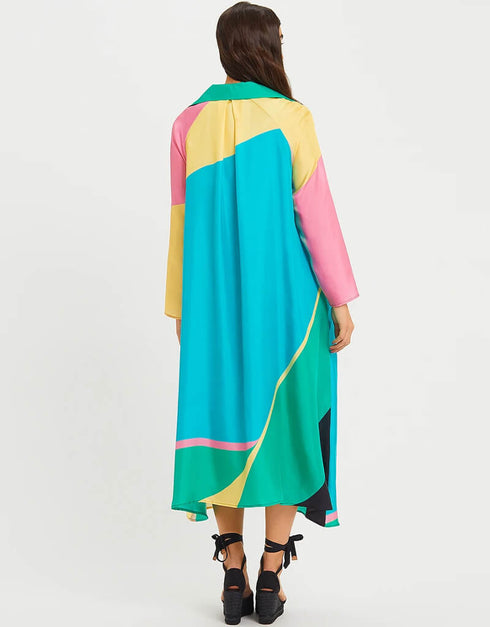 Multi French Crepe Kaftan Closure View