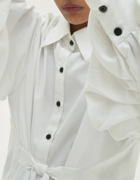 white natural poplin cotton trendy designer party wear top digital printed work details for suit jsdc-7031 Close-up View