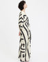 Black & White French Moss Kaftan Back View