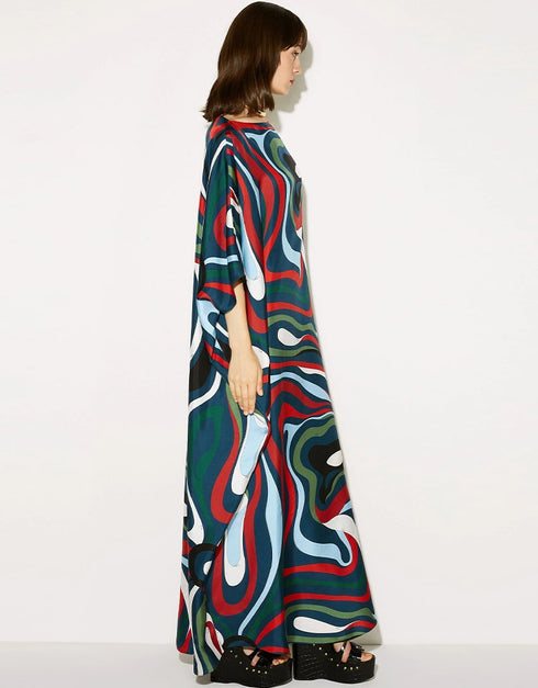 Black Silk Crepe Kaftan Closure View