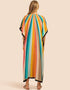 Multi Silk Crepe Kaftan Closure View
