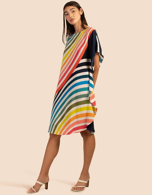 Multi Silk Crepe Kaftan Closure View