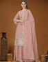 Oriental Pink Heavy Georgette Palazzo Straight