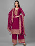 Red Purple Faux Georgette Palazzo Straight