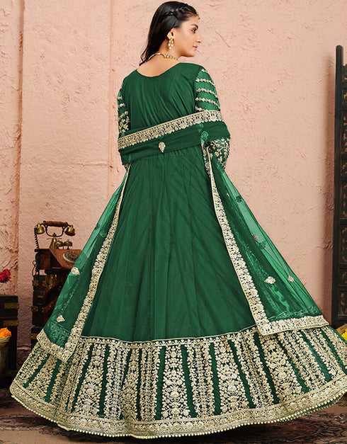 Green Net Anarkali Anarkali Closure View