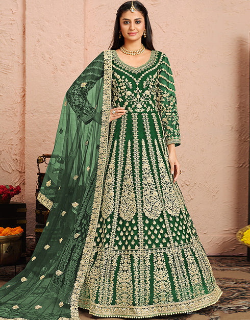 Green Net Anarkali Anarkali