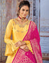 Yellow Silk Anarkali Anarkali Back View