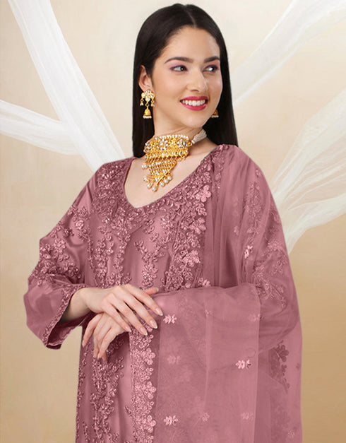 Copper Rose Heavy Butterfly Net Pant Straight Closure View