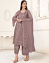 Light Mauve Heavy Butterfly Net Pant Straight