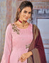 Light Pink Silk Anarkali Anarkali Back View