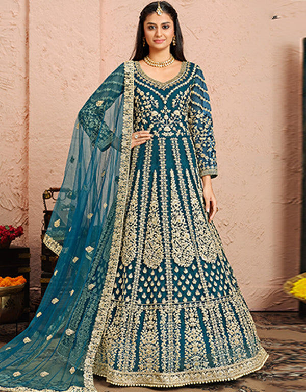 Blue Net Anarkali Anarkali
