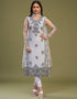Designer Party Wear Readymade Salwar Suit Lavender Net Pant Straight Front View
