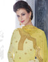 Heavy Designer Wedding Wear Salwar Suit Yellow Georgette Pant Straight Close-up View