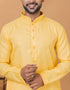 Readymade Men's Dhoti Kurta Light Mustard Kurta Poly Cotton Churidar Back View